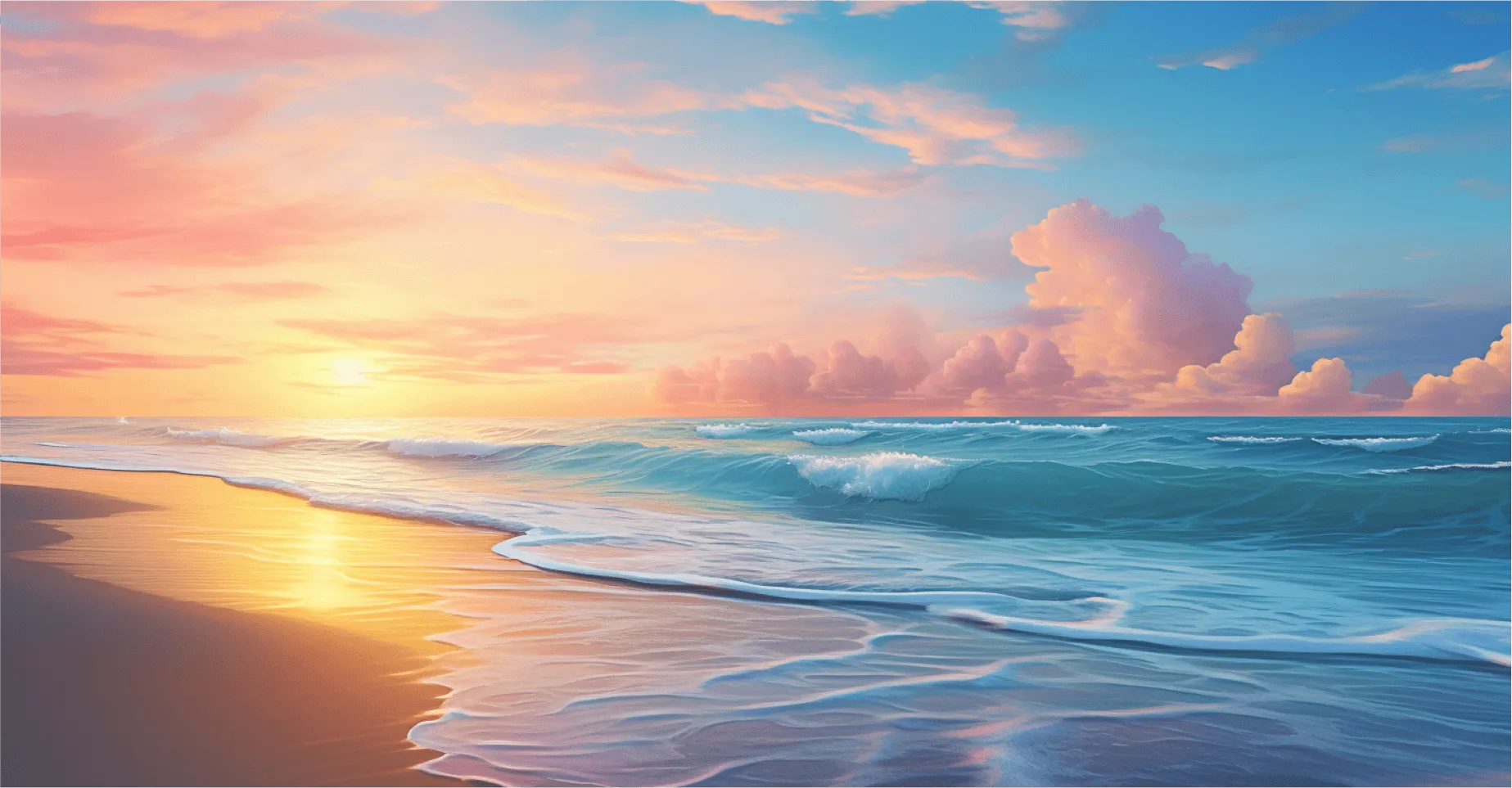 Background Sunrise Wave Image